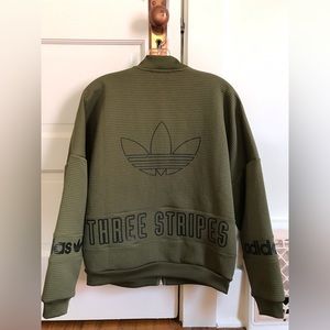 Adidas olive green bomber jacket M